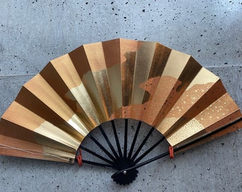 Vintage paper fan, Japanese vintage fan, Folding fan