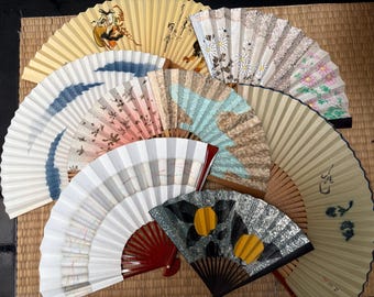 Abanico plegable japonés - Mixto. Vintage