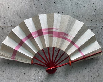 Vintage paper fan, Japanese vintage fan, Folding fan