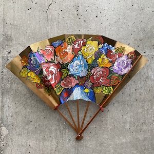 Abanico de papel vintage, Abanico vintage japonés, Abanico plegable