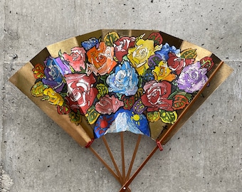 Japanese Folding Fan - Koji Kinutani. Vintage