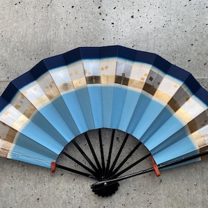 Folding fan, Vintage paper fan, Japanese vintage fan