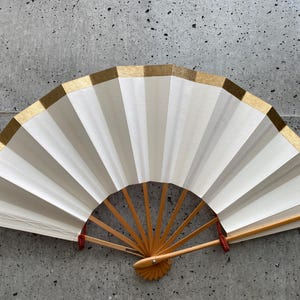 Leque japonês vintage, Leque dobrável, Leque de papel vintage