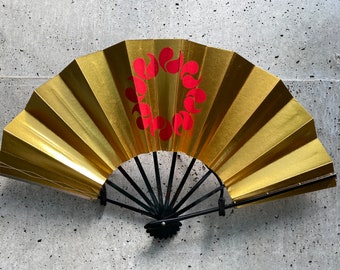 Folding fan, Vintage paper fan, Japanese vintage fan