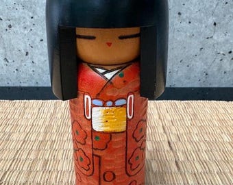 7.5インチ 卯三郎こけし / 日本美術 / 木彫りの女の子人形 - Etsy 日本