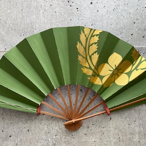 Abanico vintage japonés, Abanico plegable, Abanico de papel vintage