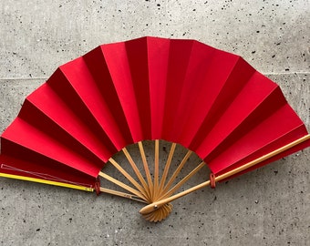 Japanese vintage fan, Folding fan, Vintage paper fan