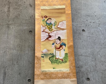 Vintage Japanese Wall Hanging Scroll, Kakejiku