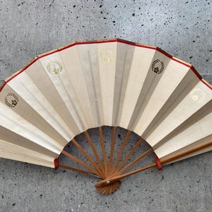 Abanico vintage japonés, Abanico plegable, Abanico de papel vintage