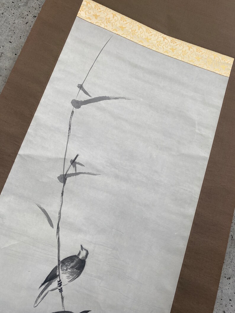 Vintage Japanese Wall Hanging Scroll, Kakejiku Etsy