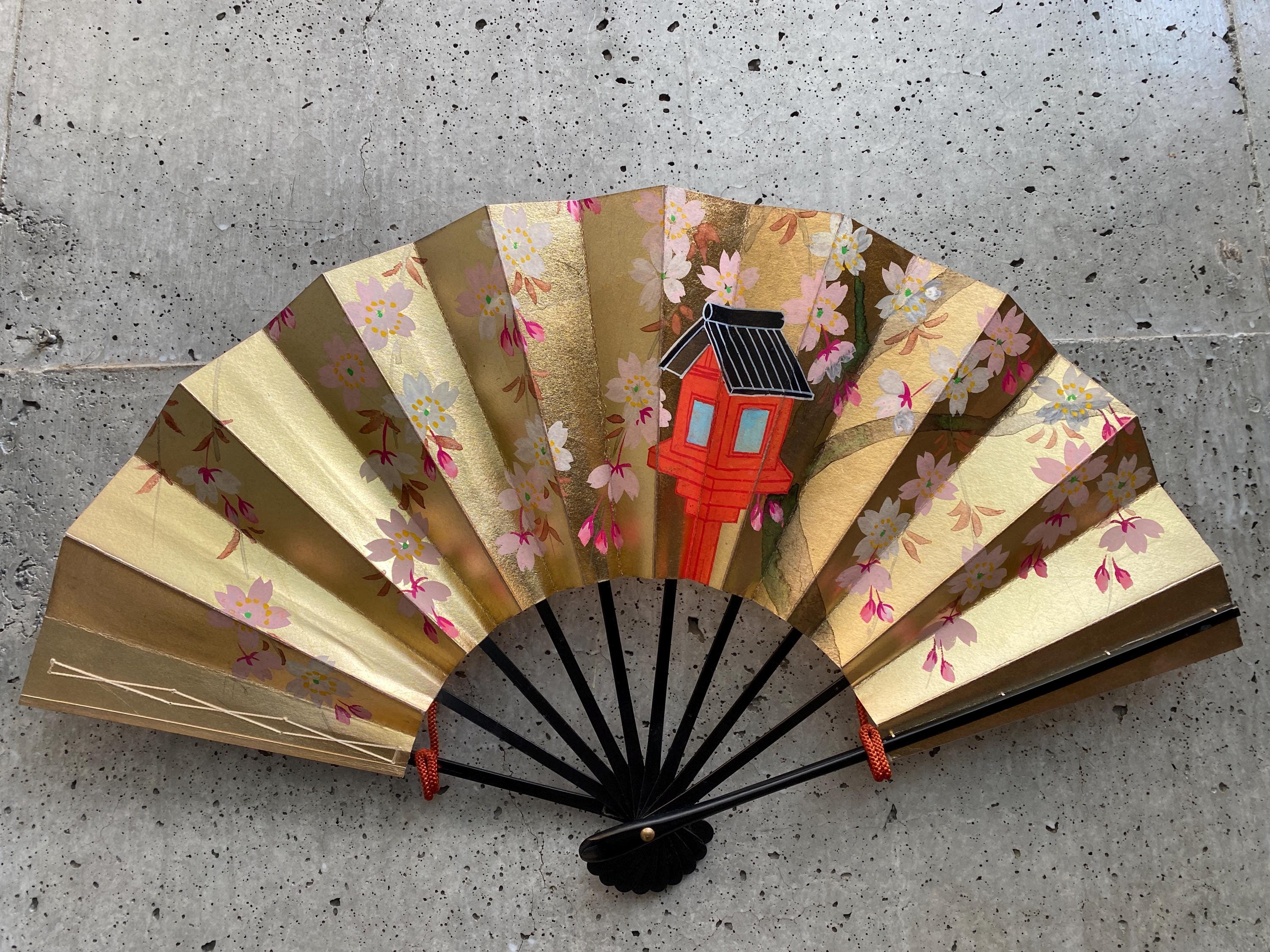 Folding Fan, Vintage Paper Fan, Japanese Vintage Fan - Etsy