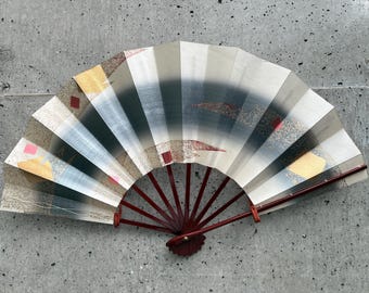 Japanese Folding Fan - Shine stripes. Vintage