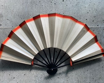 Vintage paper fan, Japanese vintage fan, Folding fan