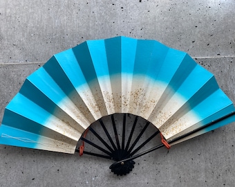 Japanse vouwwaaier - gouden vlokken. Vintage