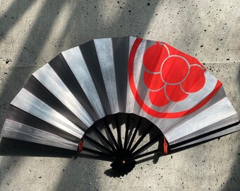 Japanese vintage fan, Folding fan, Vintage paper fan