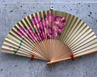 Folding fan, intage paper fan, Japanese vintage fan