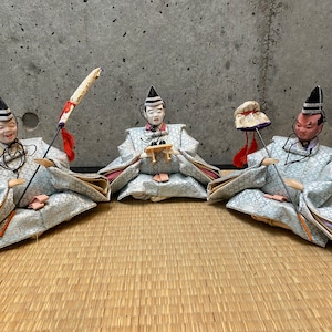 Traditional Japanese doll, Hina Ningyo, Handmade Doll, Hina doll. Set of 3