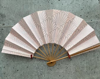 Japanese Folding Fan - Mosaic of petals. Vintage