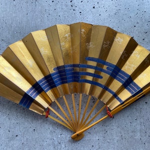 Leque japonês vintage, Leque dobrável, Leque de papel vintage