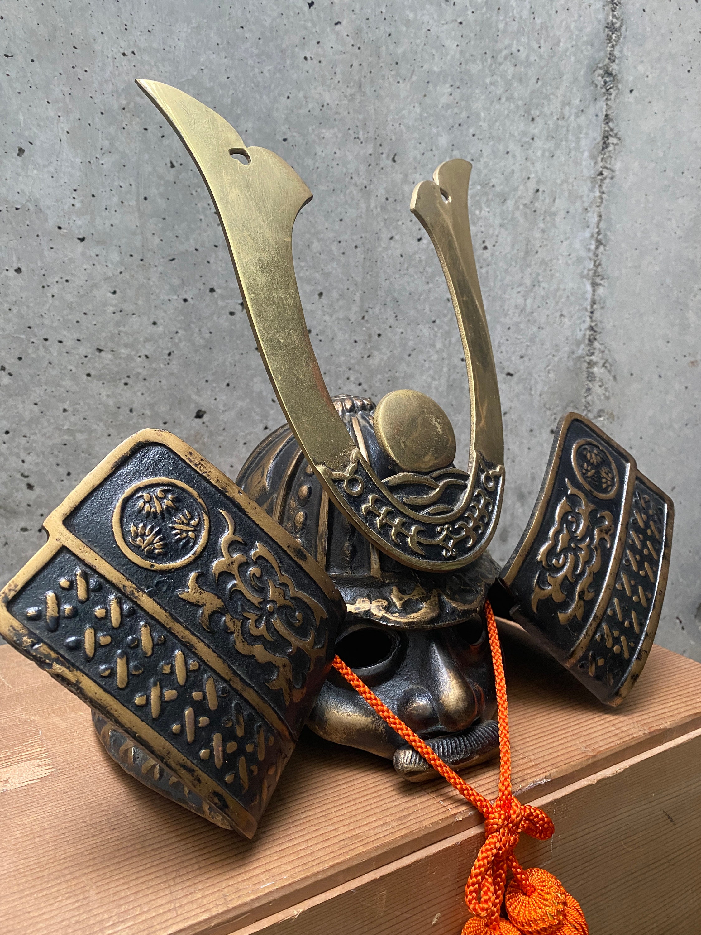 Old Beautiful Vintage Samurai Kabuto Wearable Helmet and