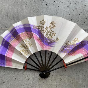 Vintage paper fan, Japanese vintage fan, Folding fan