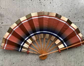 Japanese Folding Fan - Stripes. Vintage