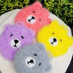 Handmade Bear Dish Scrubby: Eco-Friendly Reusable Yarn Scrubber