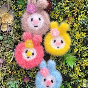 Handmade Bunny Dish Scrubby: Eco-Friendly Yarn Scrubber, Play Kitchen Toy