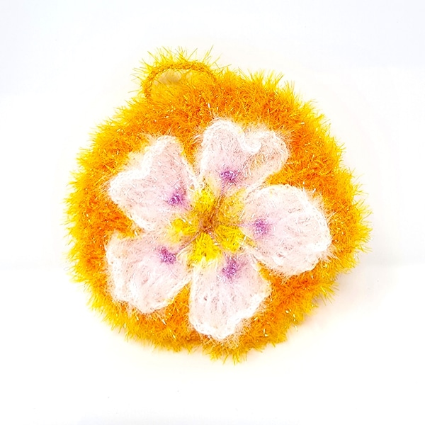 Flower Bun Dish Scrubber for New Home Gift Baby shower Gift 100% Handmade Eco Friendly Reusable Dish Clothes