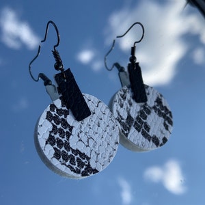Snake Skin Faux Leather Earrings