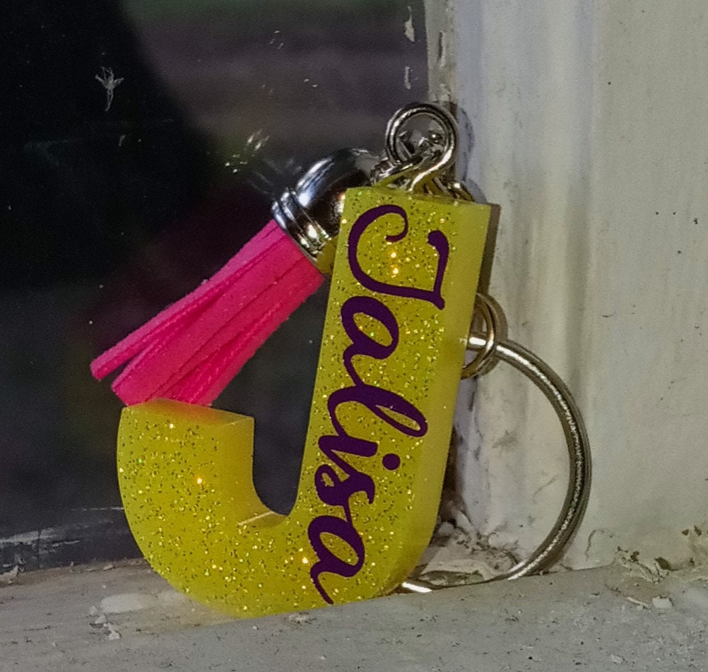 Personalized Initial keychain Etsy