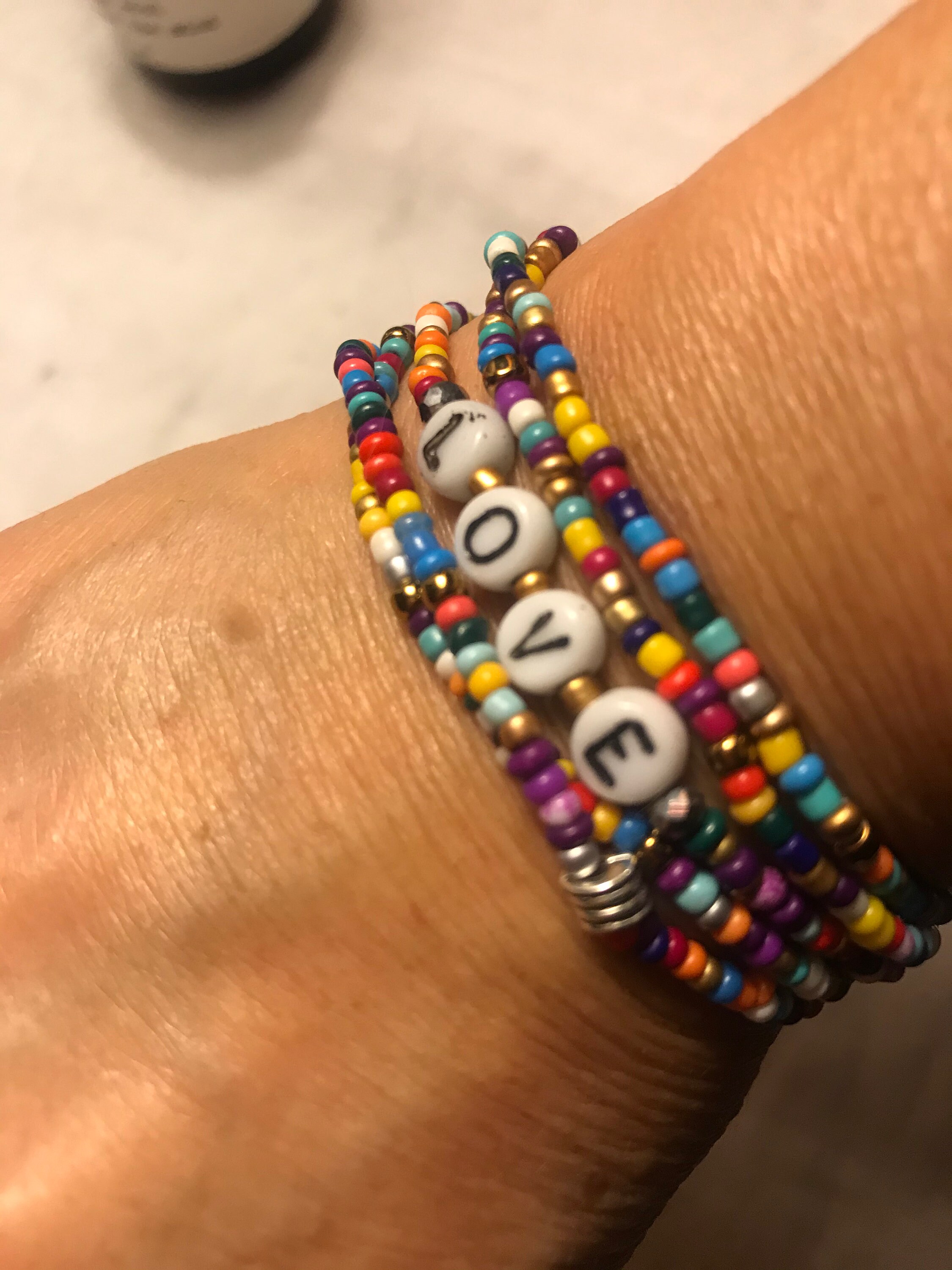 Personalized Custom made bead bracelet. Name bracelet. Etsy