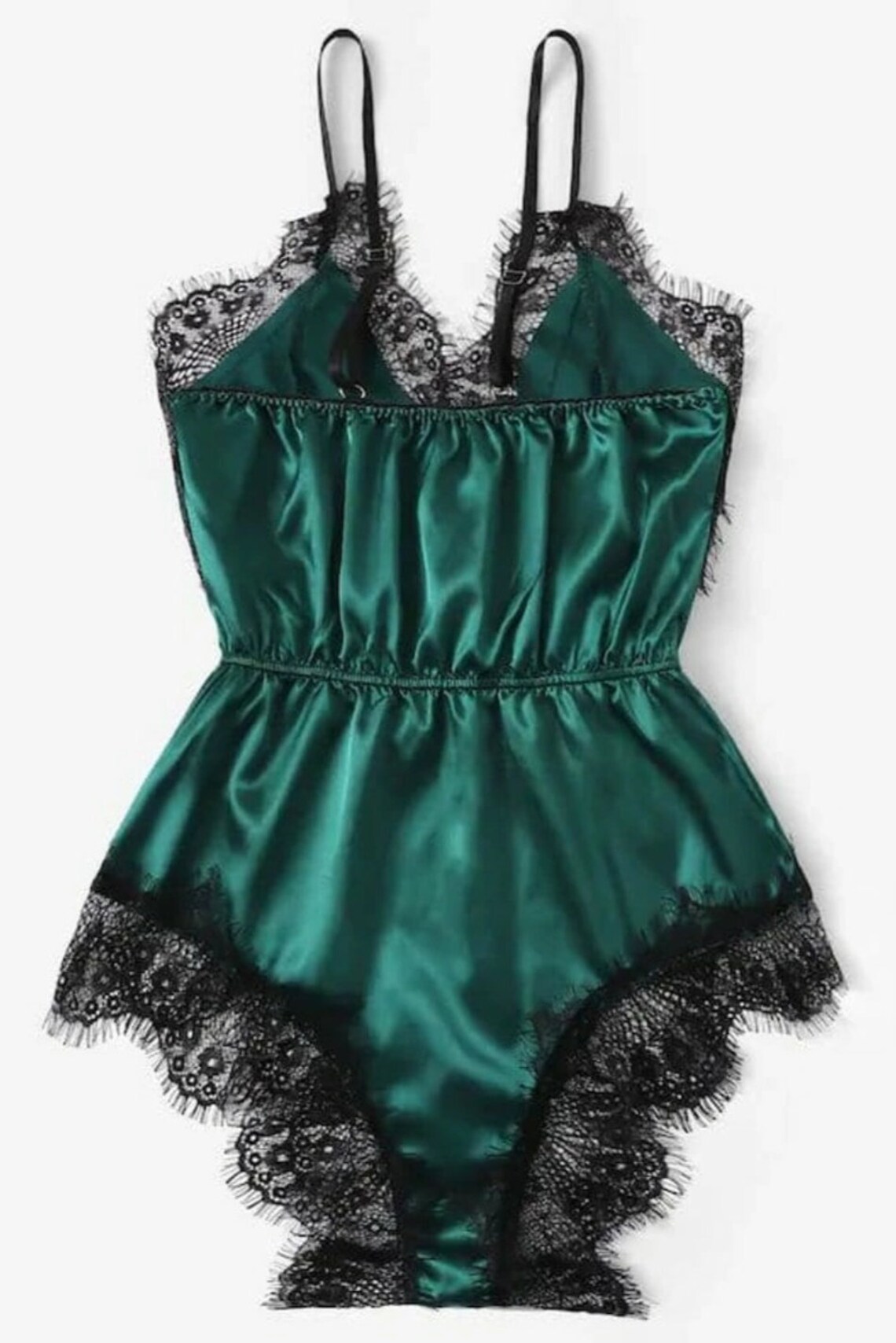 Forest Green Lace Romper Satin Romper Green - Etsy