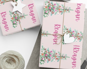 Papel de regalo de Navidad con nombre personalizado Envoltura de regalo para papel de regalo de nombre de Navidad Envoltura de regalo para su papel de regalo de Papá Noel