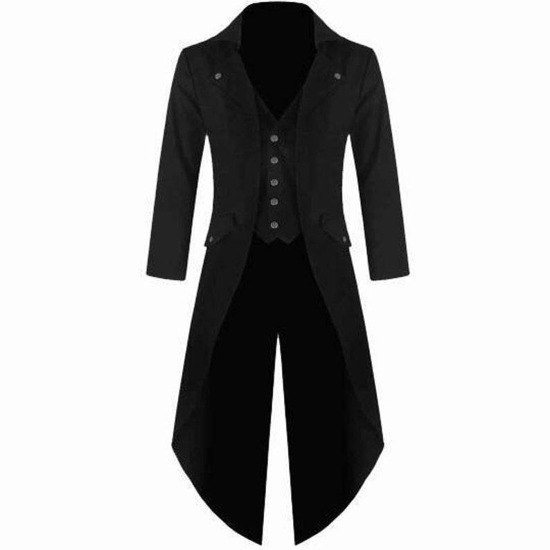 Mens Gothic Style Coatblack Gothic Tailcoat Victorian Jacket Etsy
