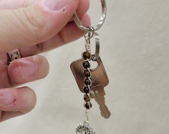 Handmade Tigers Eye Braided Keychain