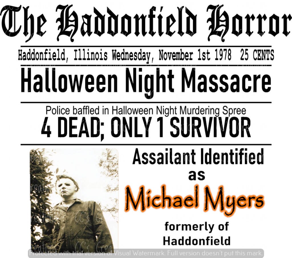 Haddonfield Herald Michael Myers Etsy