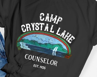Friday the 13th Camp Crystal Lake Counselor Distressed T-Shirts, Halloween Movie Tee Shirt, Vintage Distressed Inspired, Unisex T-shirts