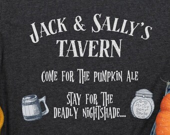 Jack & Sallys Wirtshaus T-Shirt, Spaß inspirierte Hemden, Unisex Halloween Hemden, Geschenk für sie