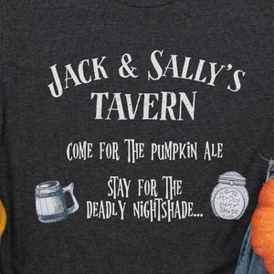 Jack & Sally&#39;s Tavern T-shirt, Fun Inspired Shirts, Unisex Halloween Shirts, Gift for her