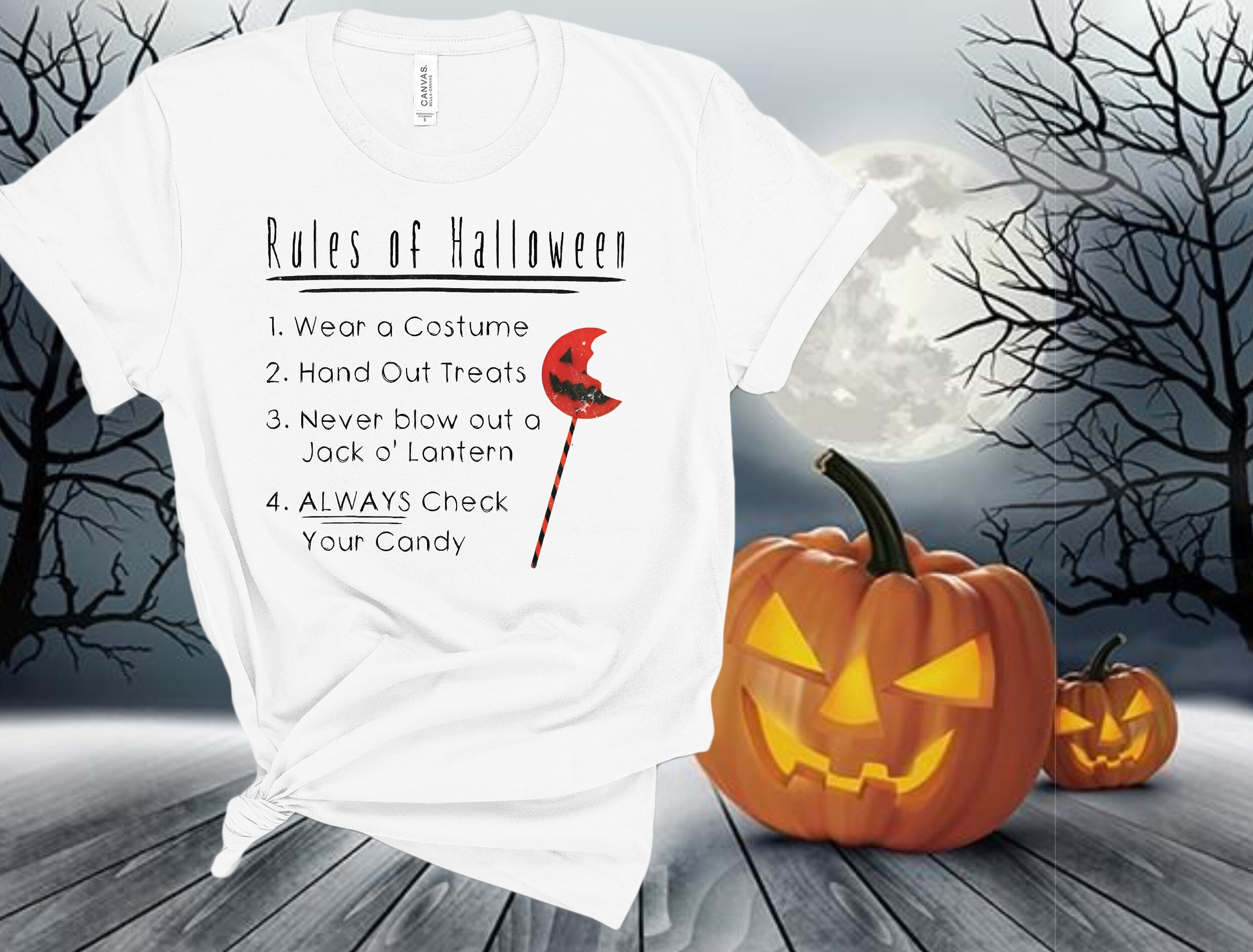 Sam Trick 'r Treat Movie Shirt, Rules of Halloween Tshirts, Horror