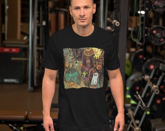 Samhain's Lot Tribute T-Shirt, Halloween Yard Haunts, Yard Haunt Front Art with Title on the back