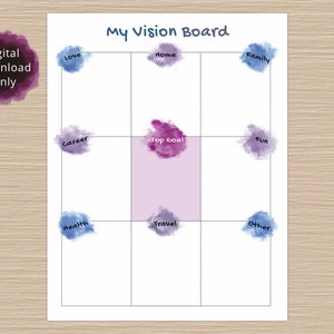 Vision Board Template, Printable Vision Board Kit, Dream Boards, Goal ...
