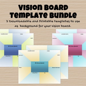 Printable Vision Board Kit, Vision Board Template, Digital Vision Board Supplies, Law of Attraction
