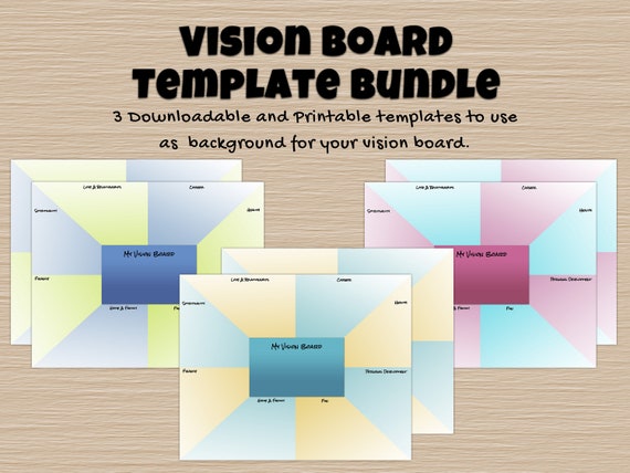 Printable Vision Board Kit, Vision Board Template, Digital Vision