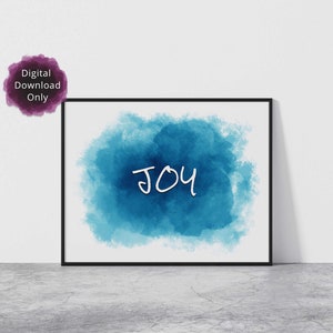 Joy Word Art, Printable Typography Art, Inspirational Wall Art, Digital Download