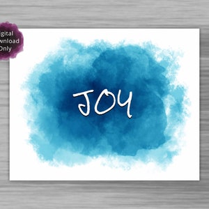 Joy Word Art, Printable Typography Art, Motivational Sign, Digital Download