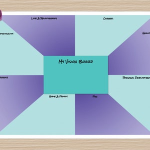 Printable Vision Board Kit, Vision Board Template, Dream Board Template, Goal Planner