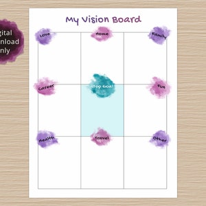 Vision Board Template Printable Vision Board Kit Dream - Etsy