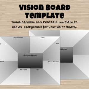 Black and White Vision Board Template, Printable Vision Board Kit ...